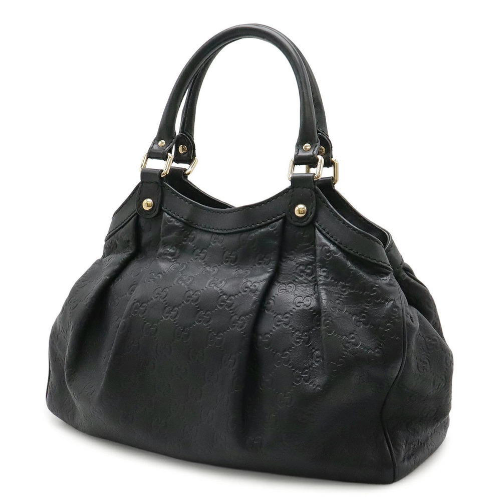 Gucci Bag Leather Black Tote  Handbag Sukey ssima Black